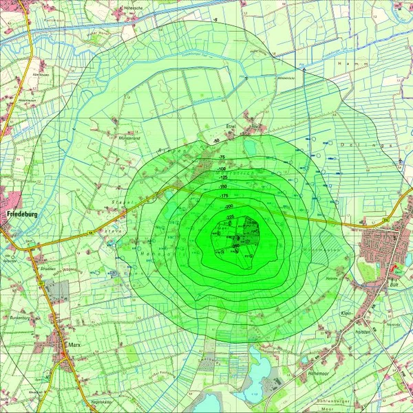 Fig. 2: Isocatabase plan of the year 2010 
