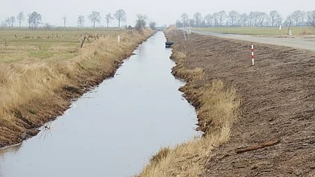Bereich der Gemeindestraße "Am Kalbsschloot", der als eine Maßnahme im Auswirkungsmanagement höhergelegt wurde