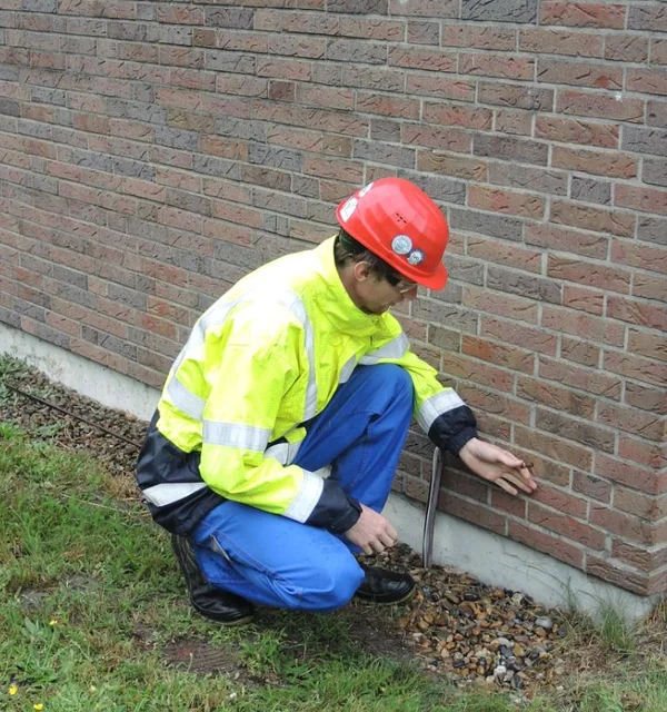 Marking of a building of the GEW waterworks in Kleinhorsten