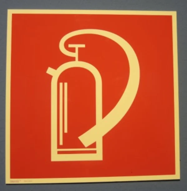 Mobile fire extinguisher sign