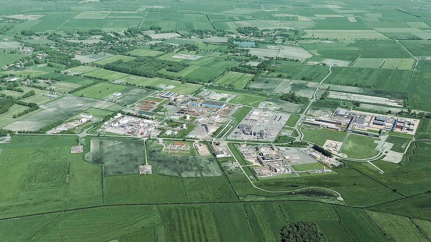Luftbild der Kavernenanlage Etzel 