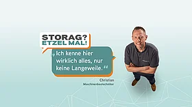 Christian Maschinenbau – Mann im grauen Poloshirt mit Zitat