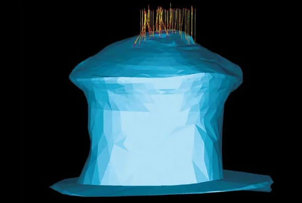 View of the salt dome model from the southwest