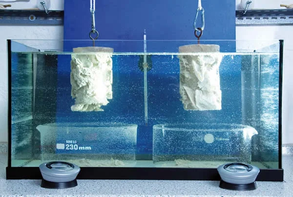 Brine test in the laboratory