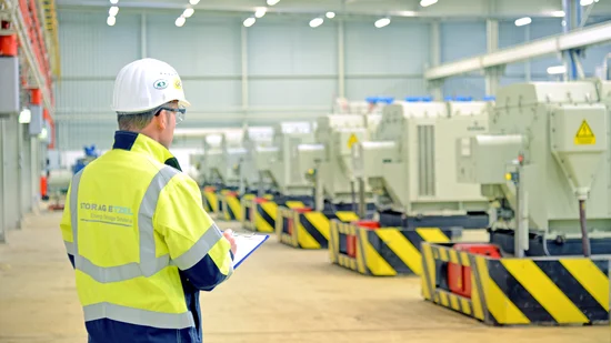 Employees at the main pump station