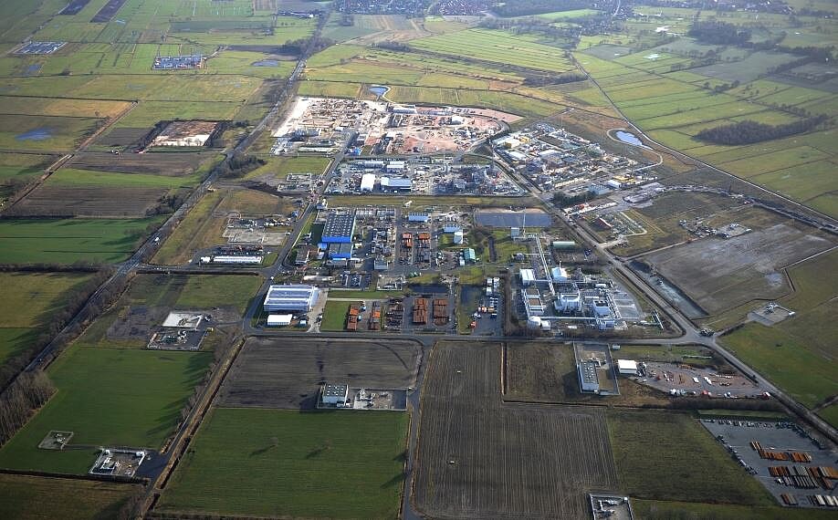 Aerial view of the Etzel cavern facility