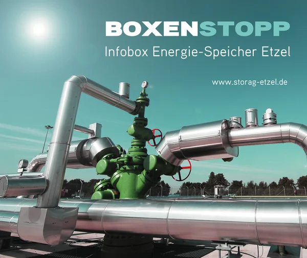 Ansicht der Infobox des Kavernen-Infozentrums der STORAG ETZEL