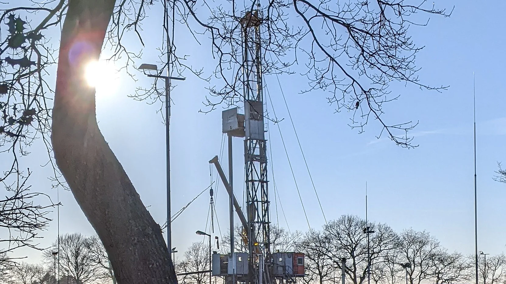 Winde, die für den Aus- und Einbau von Rohren im Bohrloch der Kaverne genutzt wurde