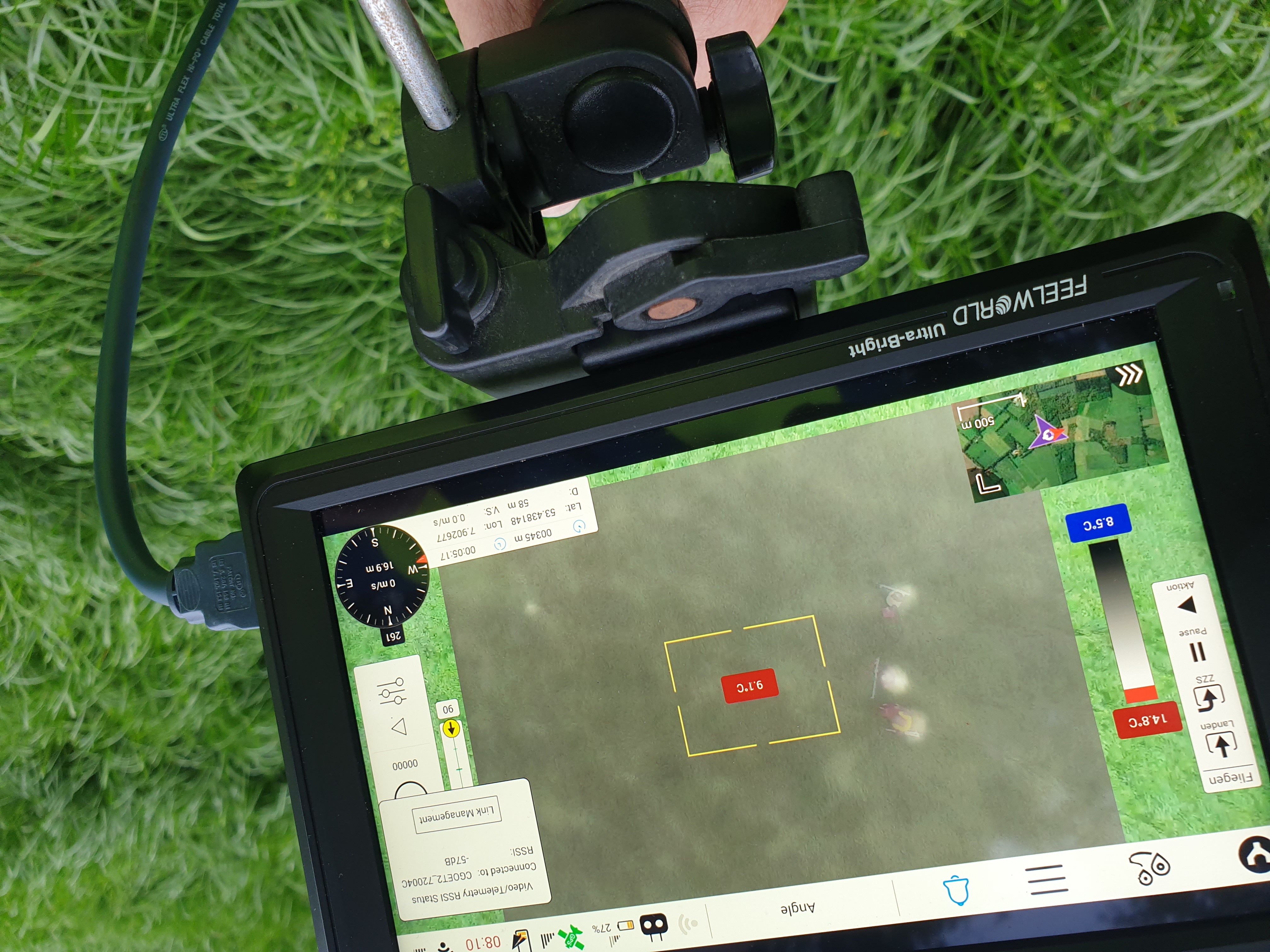 Der Display der Drohne (Quelle: Wildtierretter Horsten)