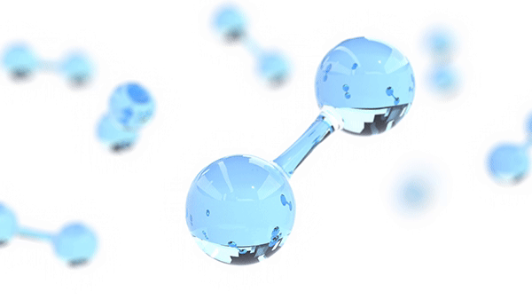 Hydrogen molecules moving